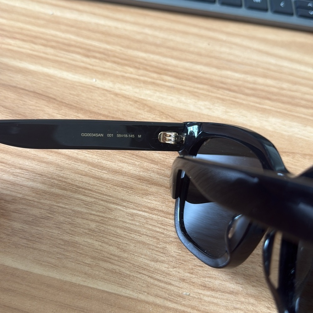 Authentic Gucci Black Sunglasses GG0034SAN 001 - Picture 8 of 11
